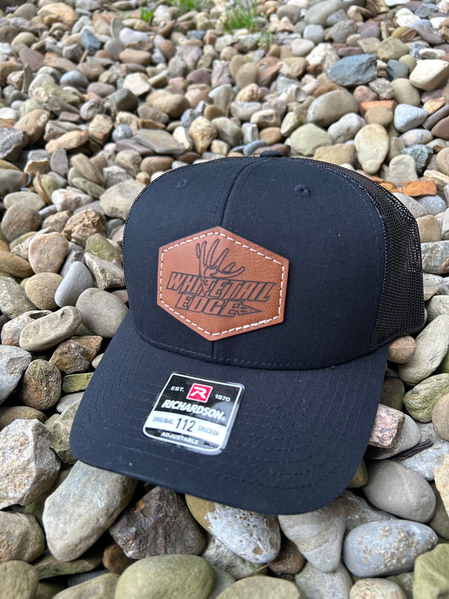 Black SnapBack Whitetail Edge leather patch