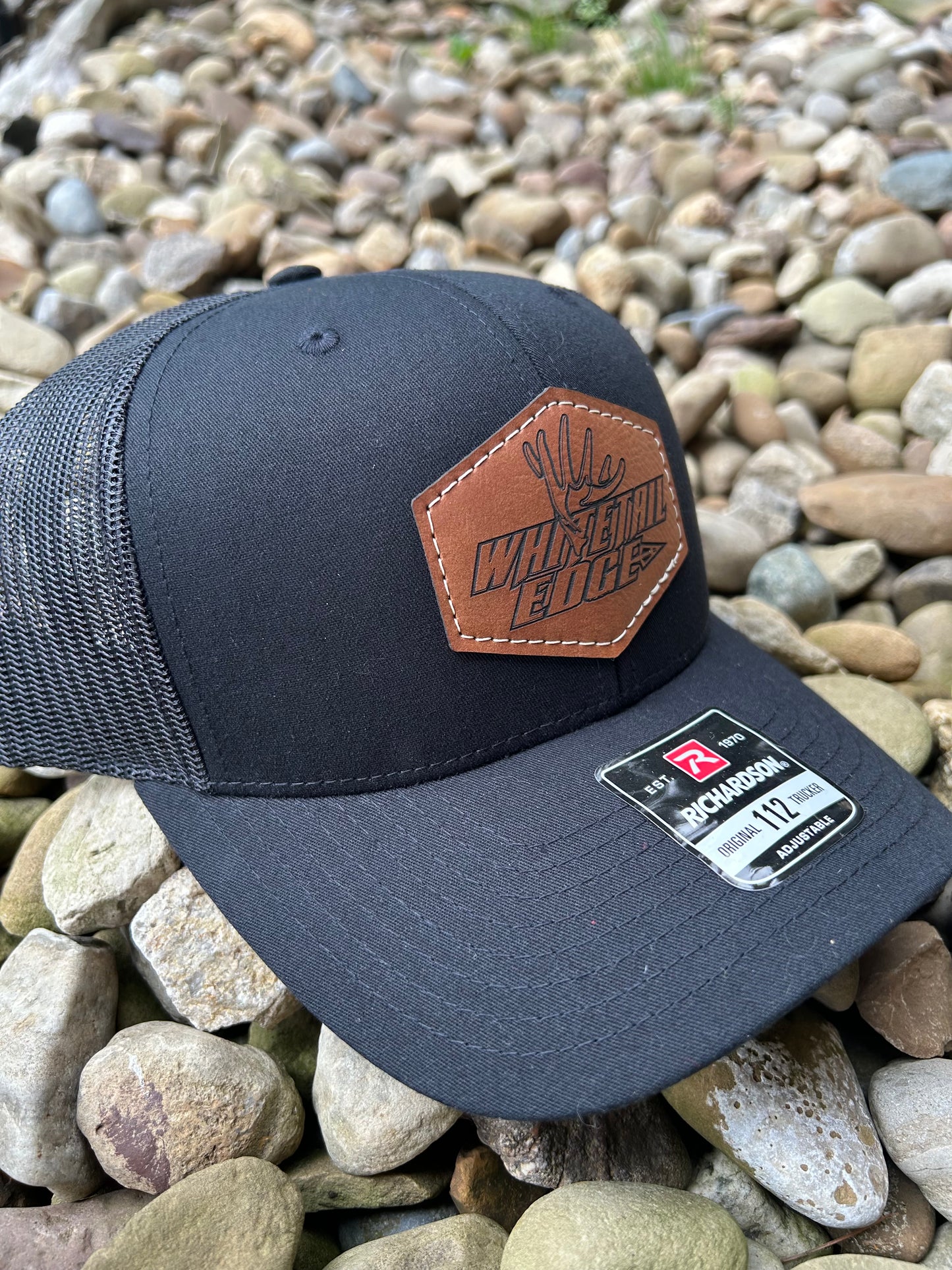 Black SnapBack Whitetail Edge leather patch
