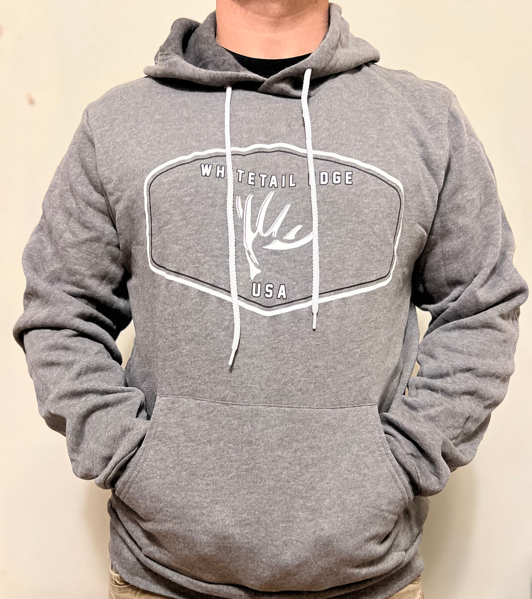 Whitetail Edge White Antler/USA Hoodie in Gray