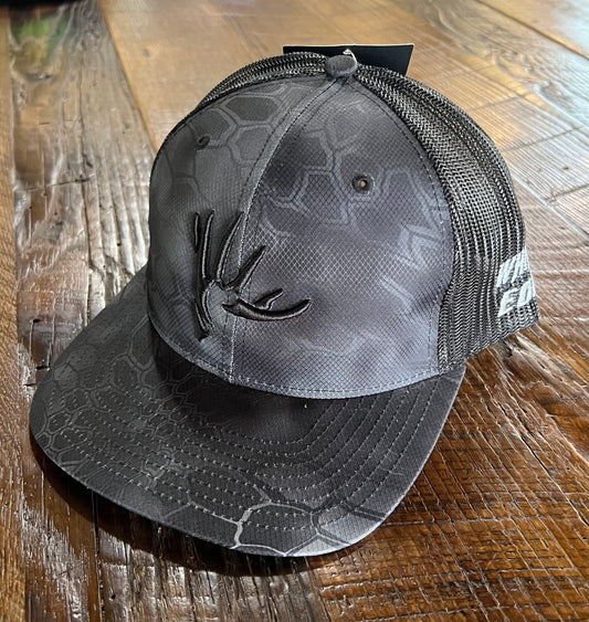 Kryptek Black on Black with Black Antler logo SnapBack Cap