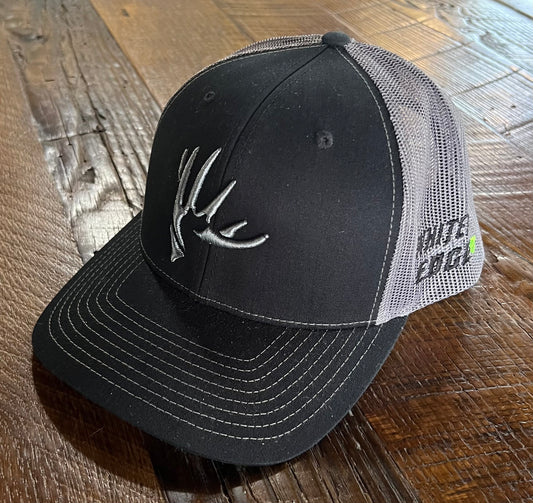 Black on Grey with Grey Antler Logo SnapBack Cap