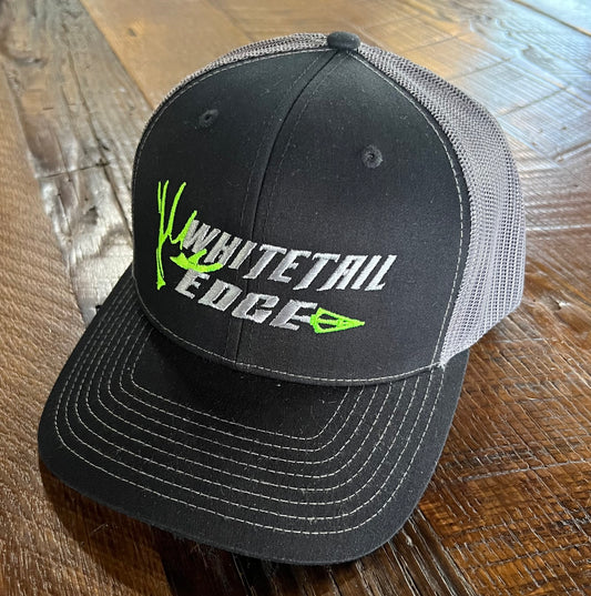 Black on Grey with Grey & Green Whitetail Edge Logo SnapBack Cap
