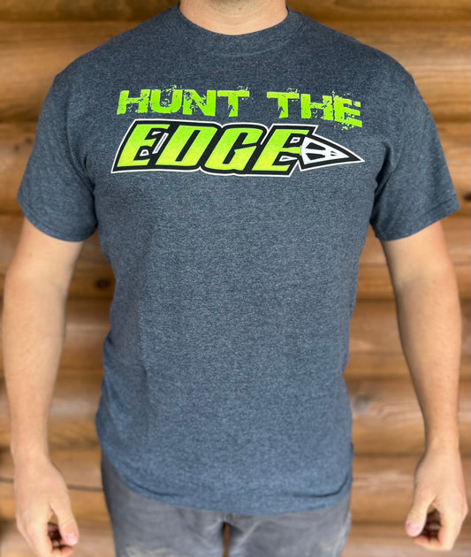 HUNT THE EDGE LOGO SHORT SLEEVE TEE - NAVY BLUE HEATHER