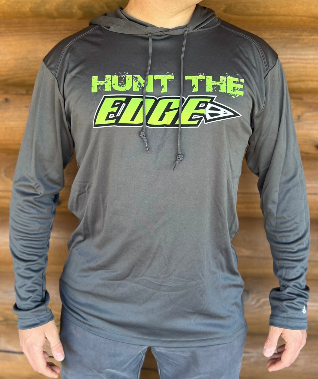 Hunt The Edge Polyester Long Sleeve with Hood - Grey