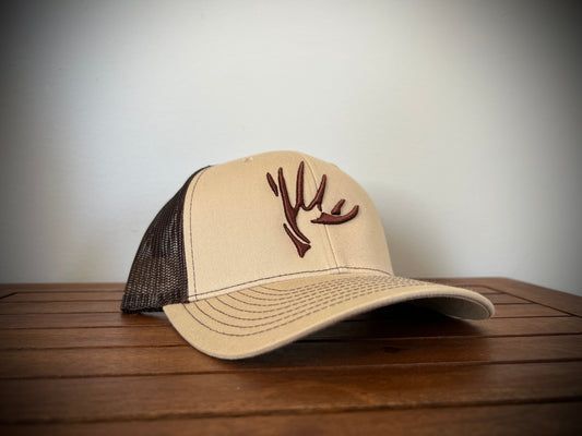 Tan and brown antler SnapBack