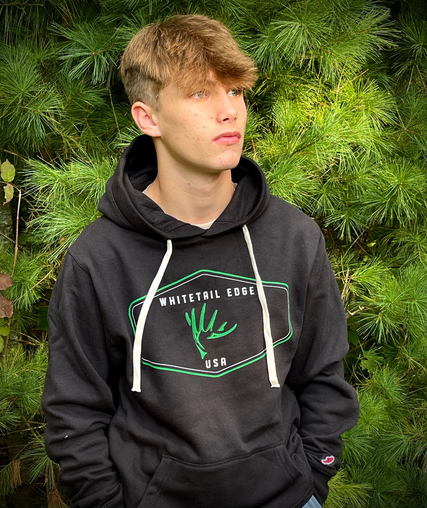 Black Whitetail Edge Antler Hoodie