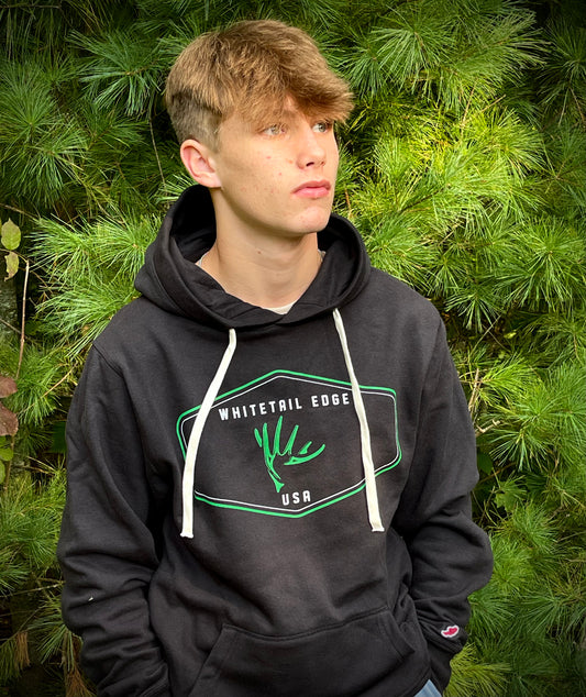 Black Whitetail Edge Antler Hoodie