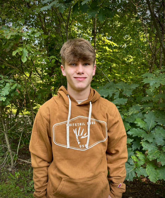 Light Brown Whitetail Edge Antler Logo Hoodie
