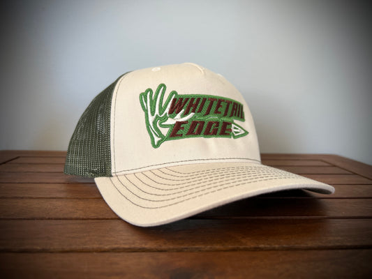Tan and green logo SnapBack